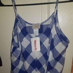 Blue plaid tank top